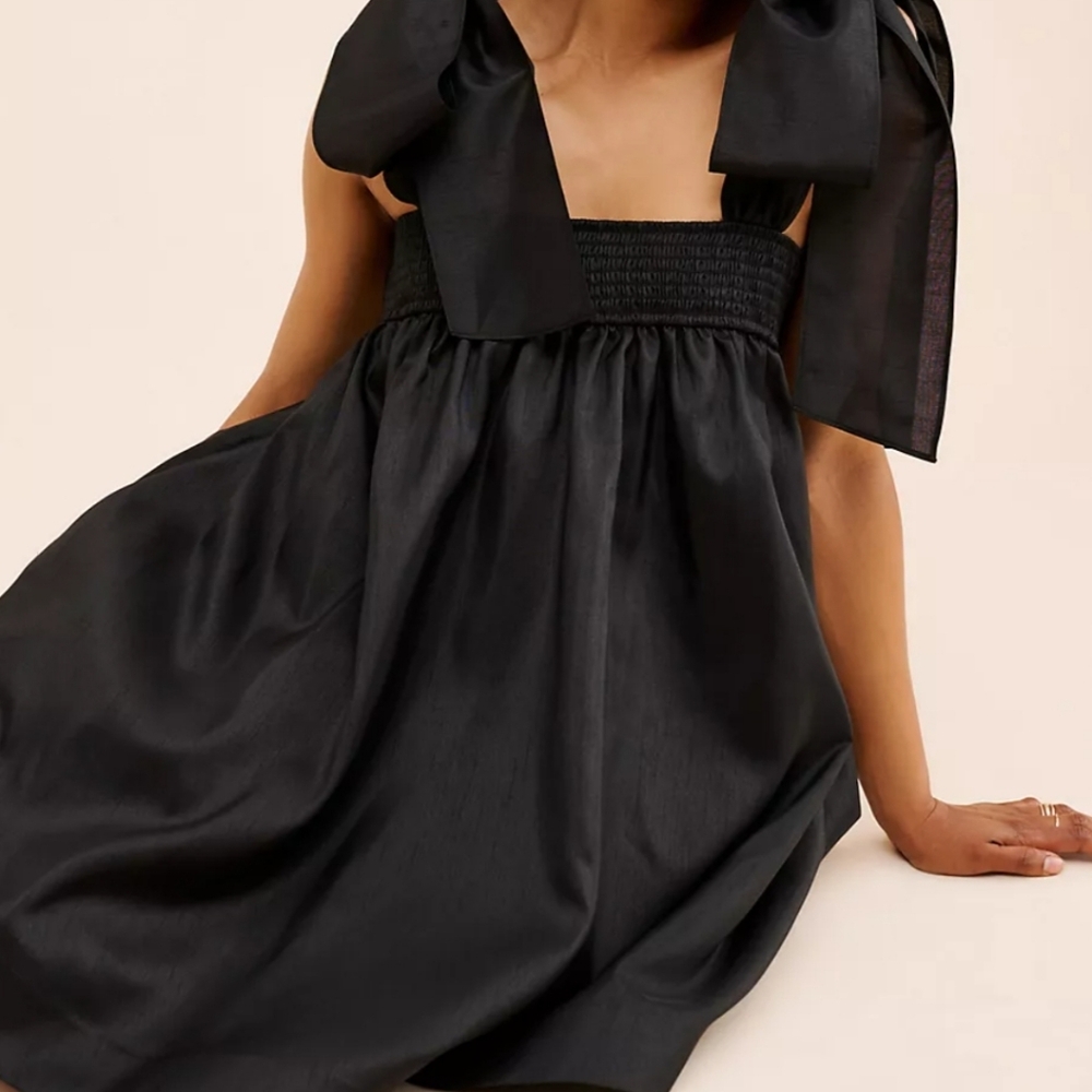 Black Mini Dress With Ties